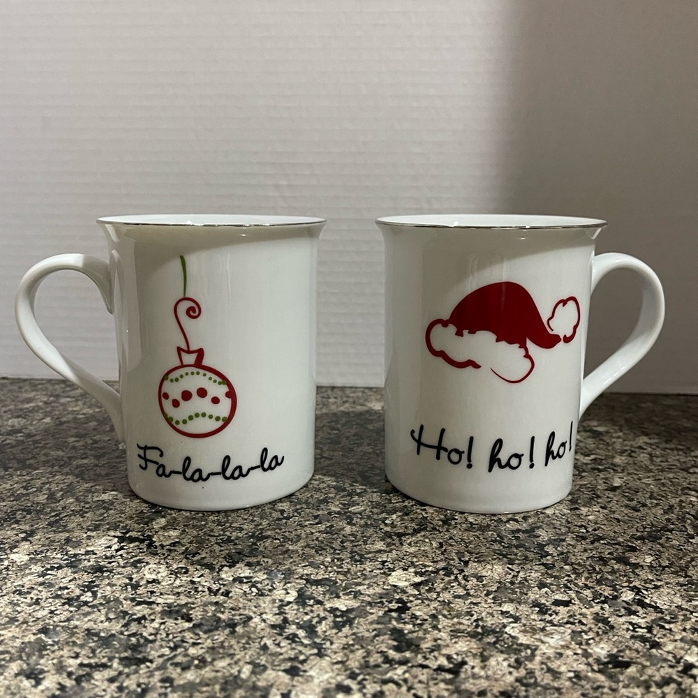 St. Nicholas Square White and Red Holiday Mugs